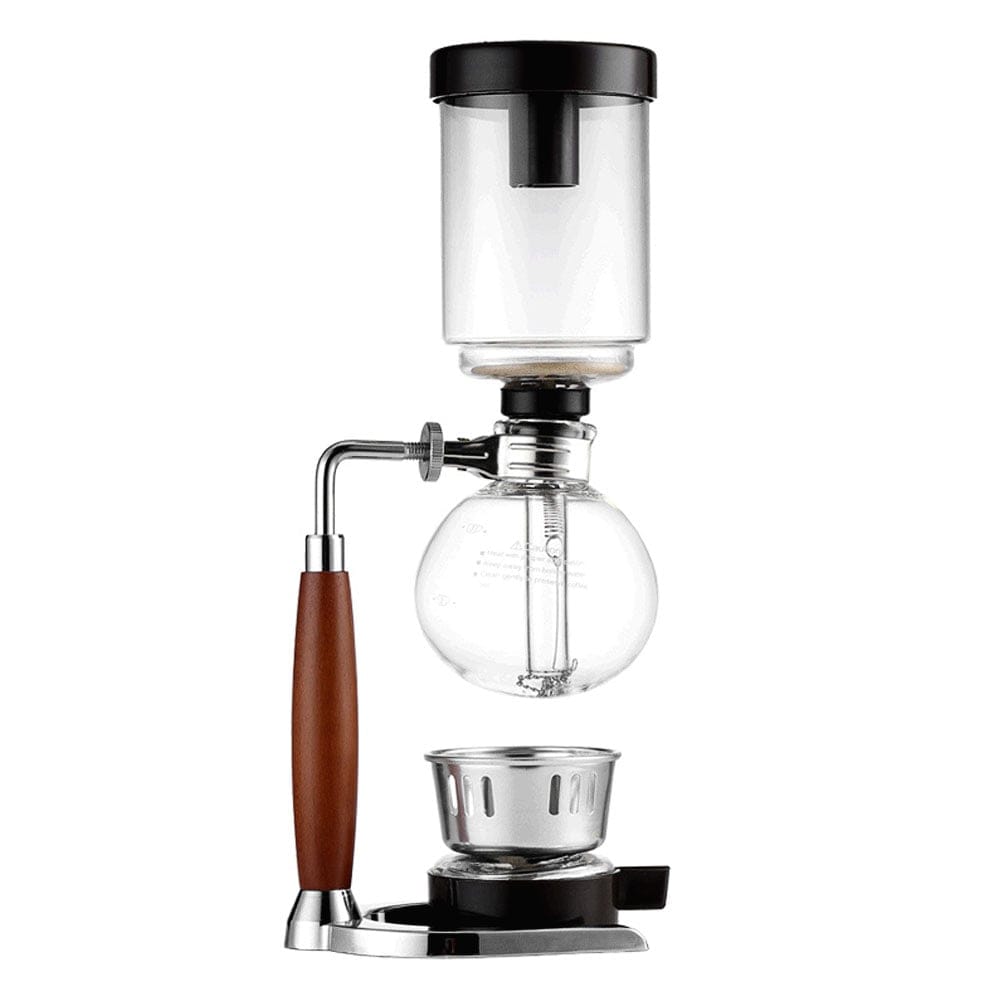 BINCOO Wood Handle Glass Siphon Coffee Maker