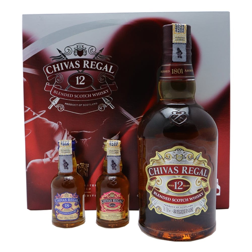 CHIVAS REGAL 12 Year Old with 12 & 18 Year Old miniature set 3