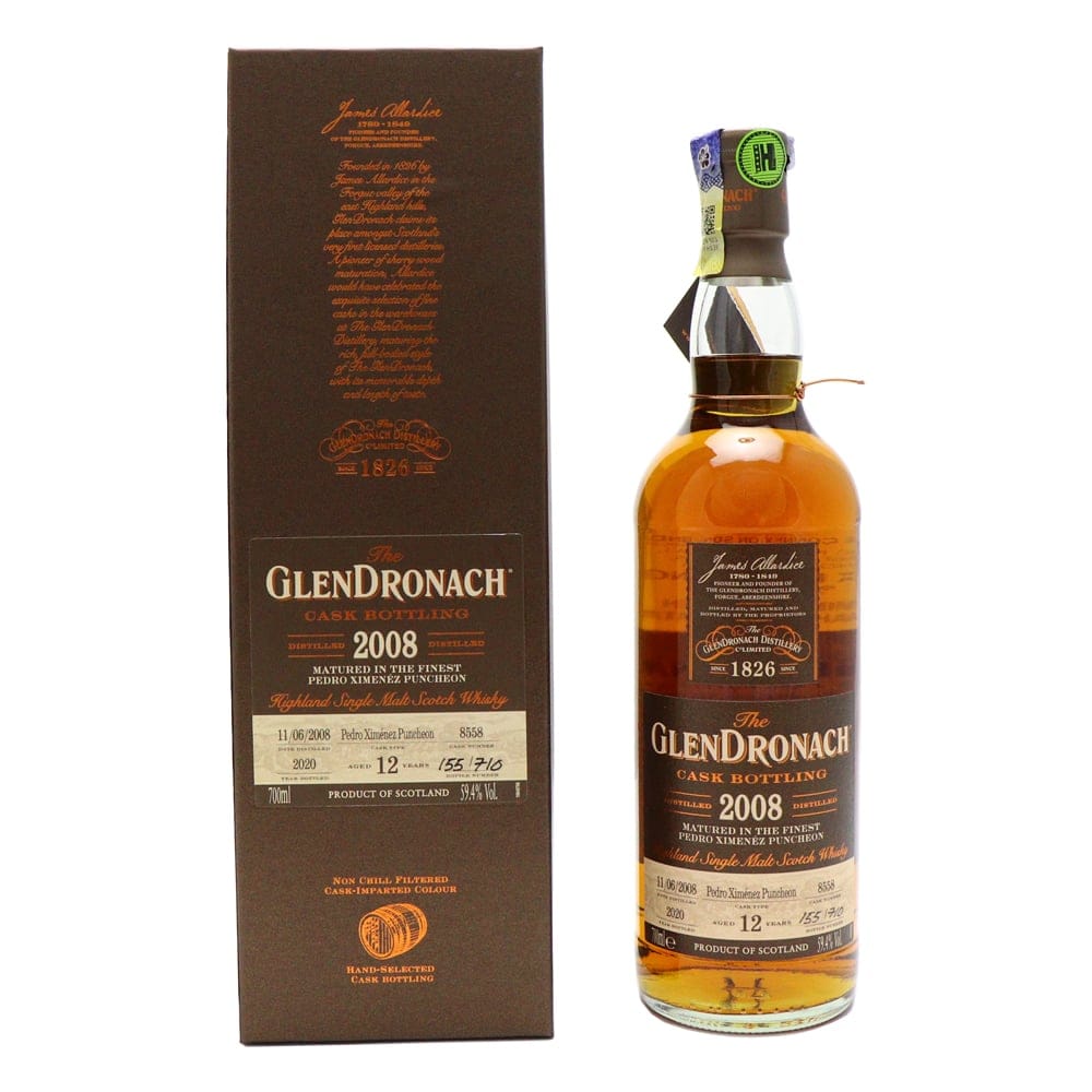 GLENDRONACH 12 Year Old 2008 Pedro Ximener Puncheon Cask 8558
