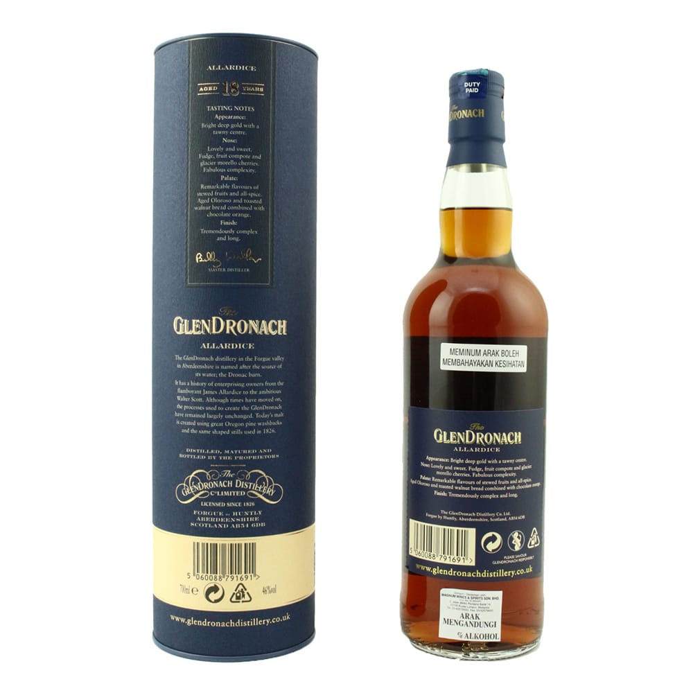 GLENDRONACH Aged 18 Year Old