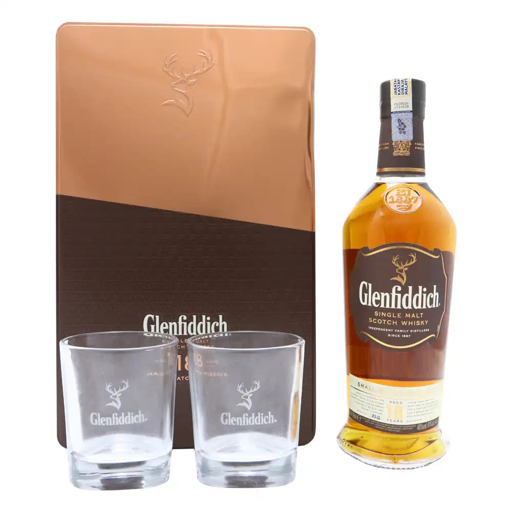 GLENFIDDICH 18 Year Old with 2 Glass Gift Set