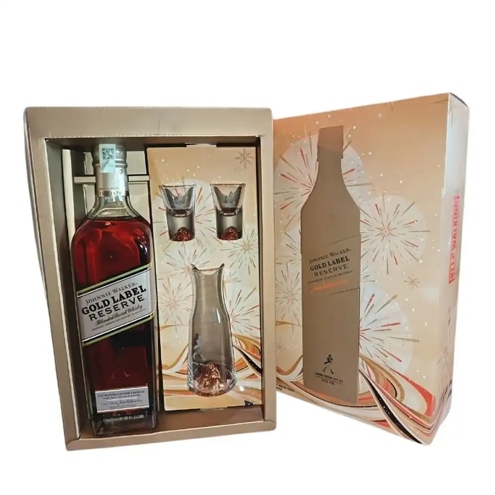 JOHNNIE WALKER Gold Label Reserve Gift Pack (1 Carafe and 2 Shooter)