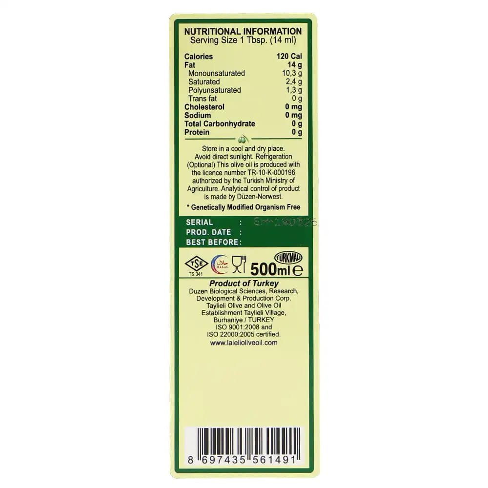 LALELI Early Harvest Extra Virgin Olive Oil