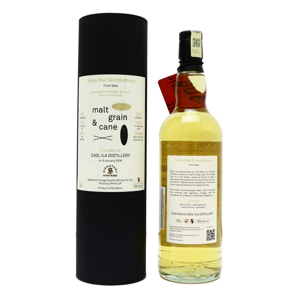 MALT, GRAIN & CANE Caol Ila 13 Year Old (Signatory Vintage) 2008