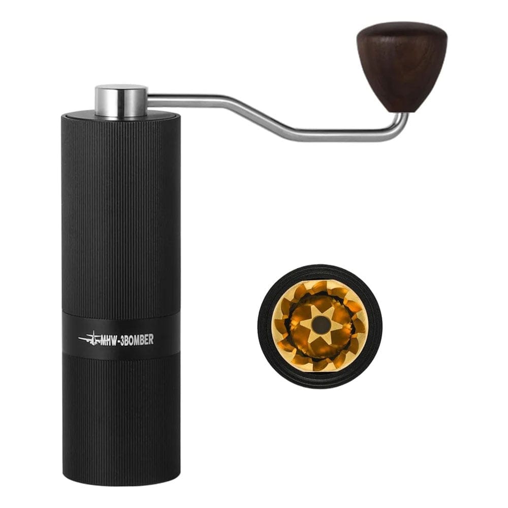 MHW – 3BOMBER Racing M1 Manual Grinder Black (Walnut Handle) - Titanium Burr