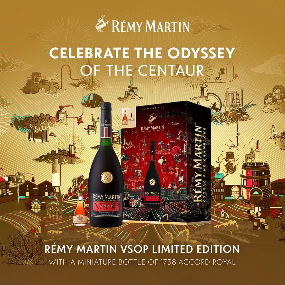 REMY MARTIN VSOP Festive Gift Box With 1738 Accord Royal Miniature