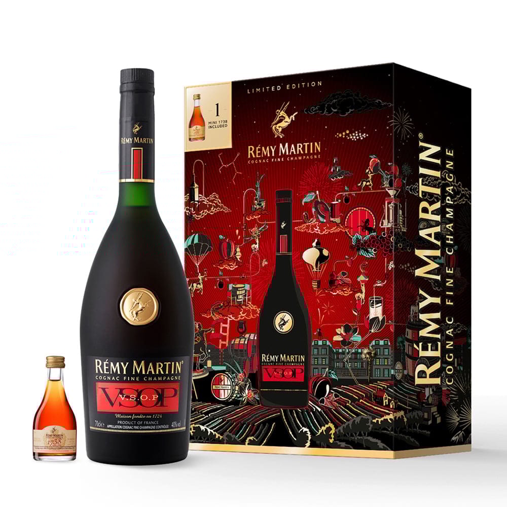 REMY MARTIN VSOP Festive Gift Box With 1738 Accord Royal Miniature