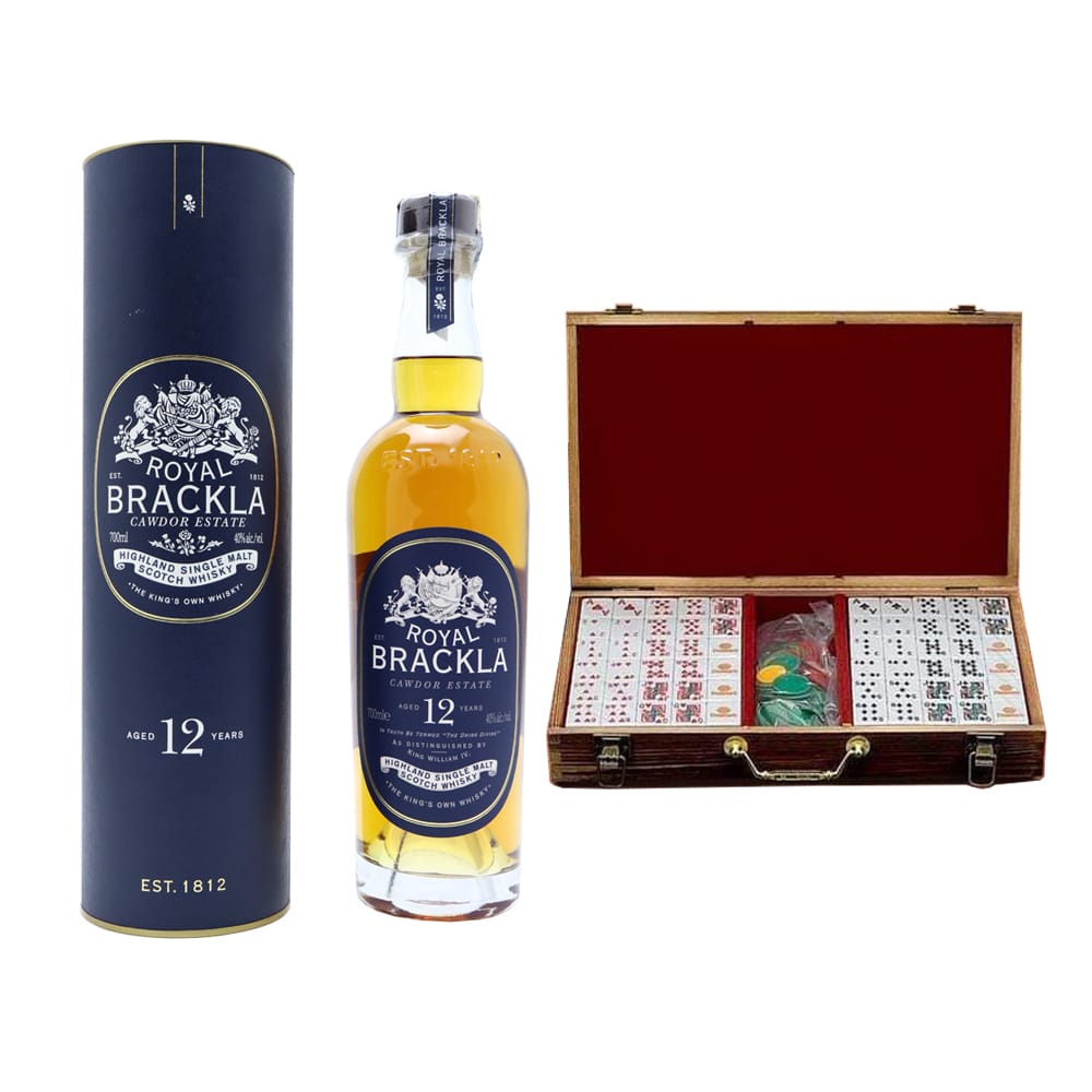 ROYAL BRACKLA 12 Year Old With Rummy Mahjong Set