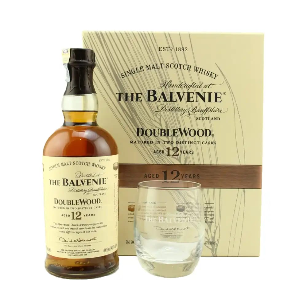 THE BALVENIE 12 Years Old Doublewood Single Malt Whisky Gift Set