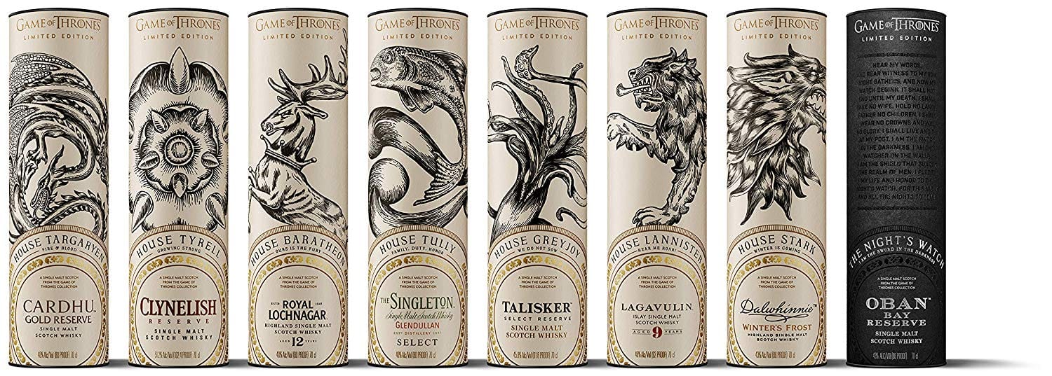 The Game of Thrones Single Malt Scotch Whisky Collection 8 Bottles Set