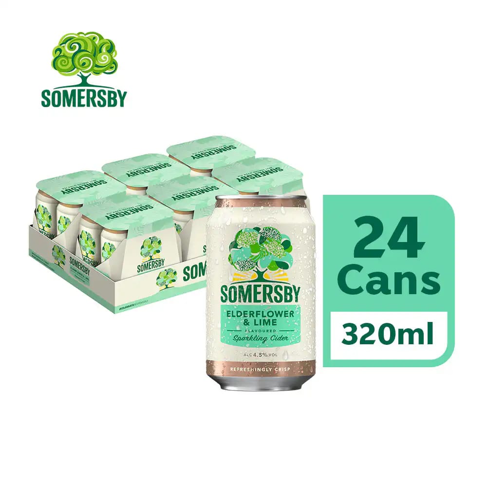 SOMERSBY Elderflower Lime Can (320ml x 24)