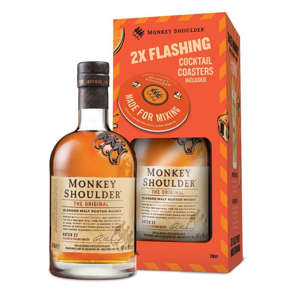 Monkey shoulder VAP with LED cocktail coaster