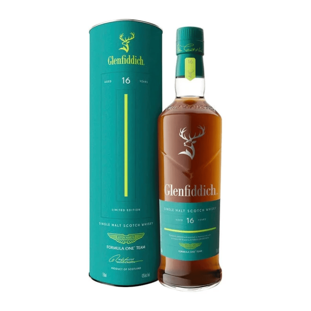 Glenfiddich & Aston Martin Formula One Team 16 Year Old Limited Edition Release No. 2 whisky bottle