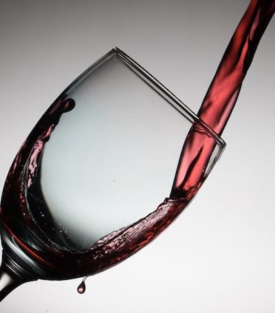 serving red wine