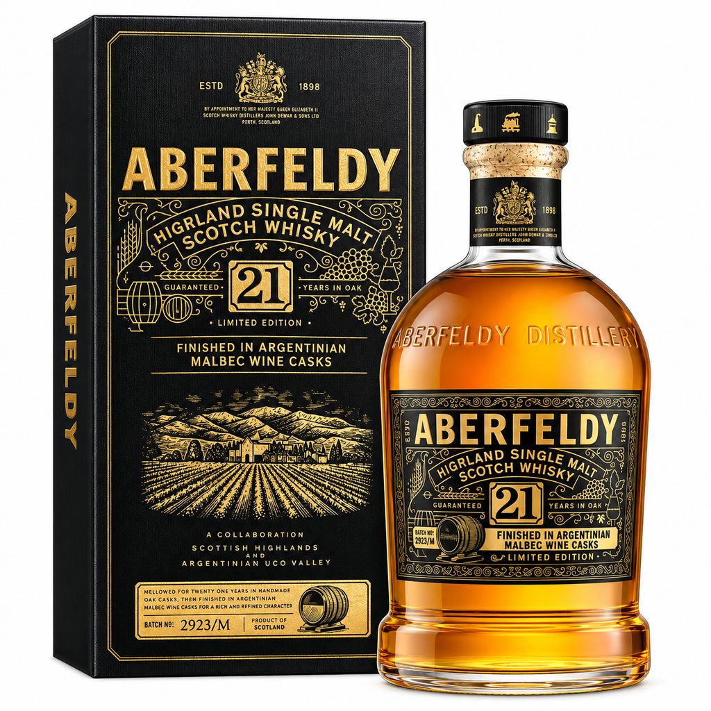 Aberfeldy 21 Year Old Argentinian Malbec Wine Cask Finish 46% 700ml