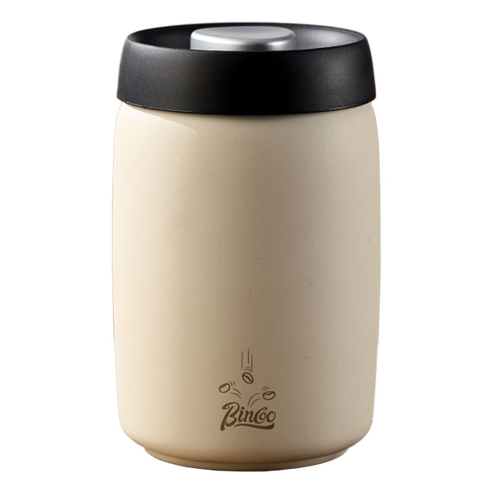 BINCOO Vacuum Coffee Bean Sealed Canister White 1.2L