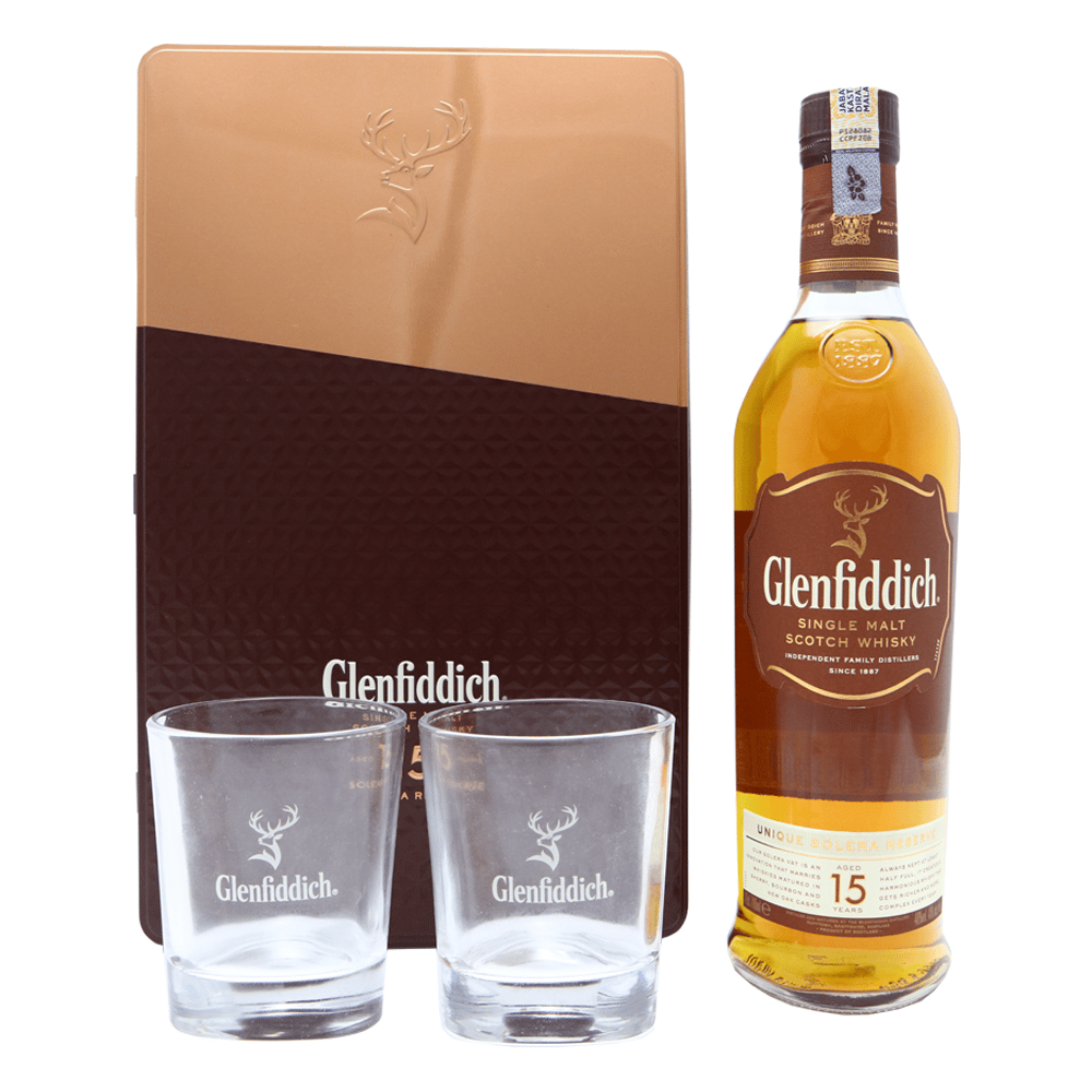 GLENFIDDICH 15 Year Old Gift Pack with 2 Glass - Whisky.my