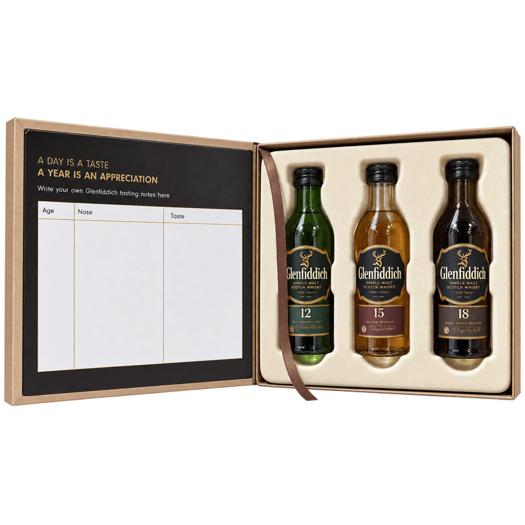 Glenfiddich Miniature Book Collection (Glenfiddich 12, 15, 18 Year Old 5cl x 3)