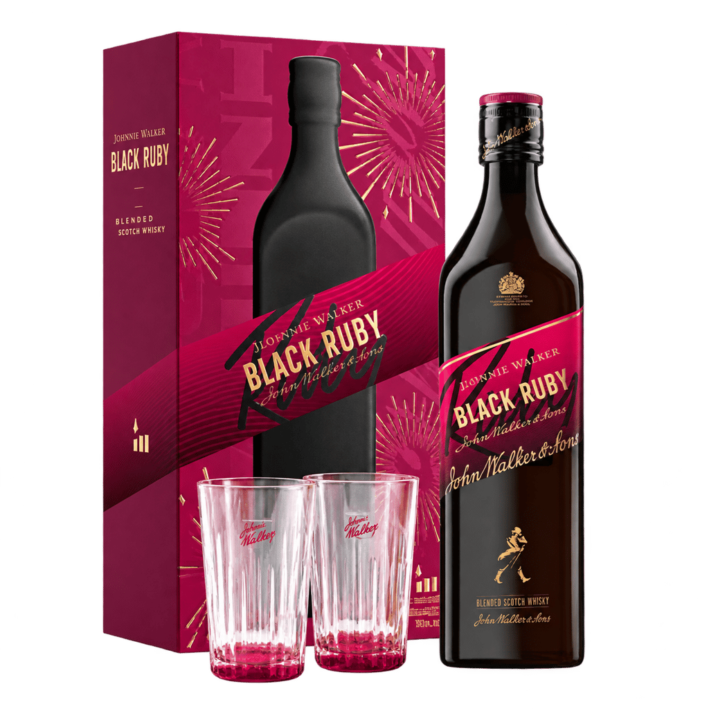 Johnnie Walker Black Ruby (2 Ruby Highball Glasses) Gift Pack