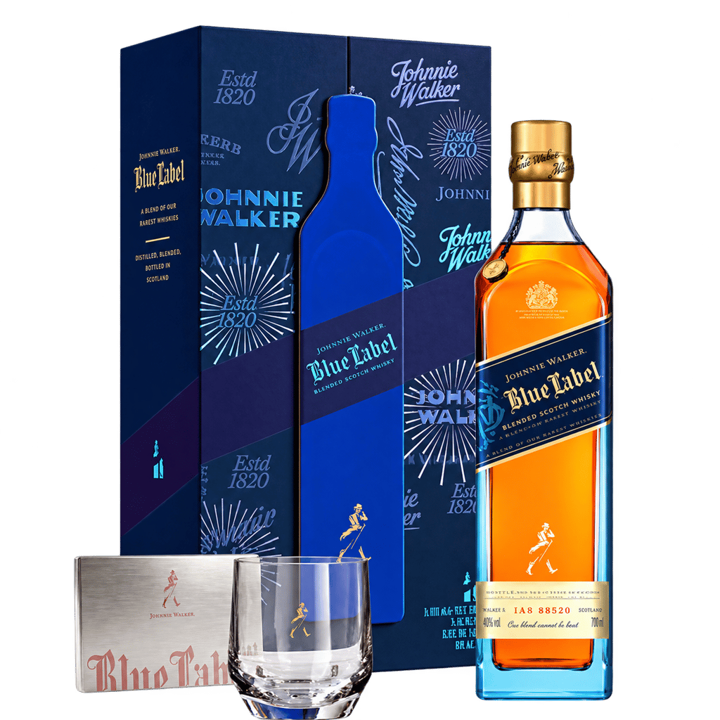 Johnnie Walker Blue Label Crystal Glass & Ice Stamp Gift Pack