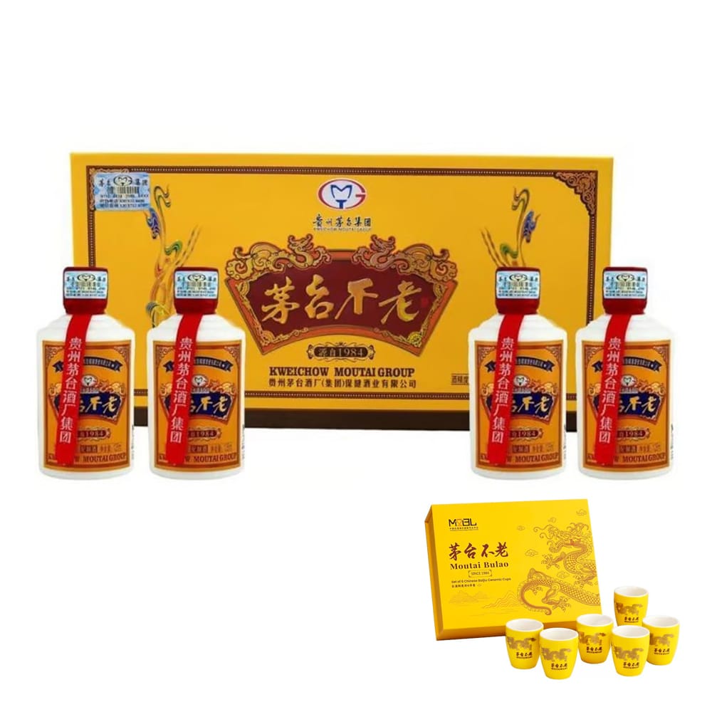KWEICHOW MOUTAI Bulao 茅台不老 Set 12.5cl x 4 Gift Set - Whisky.my