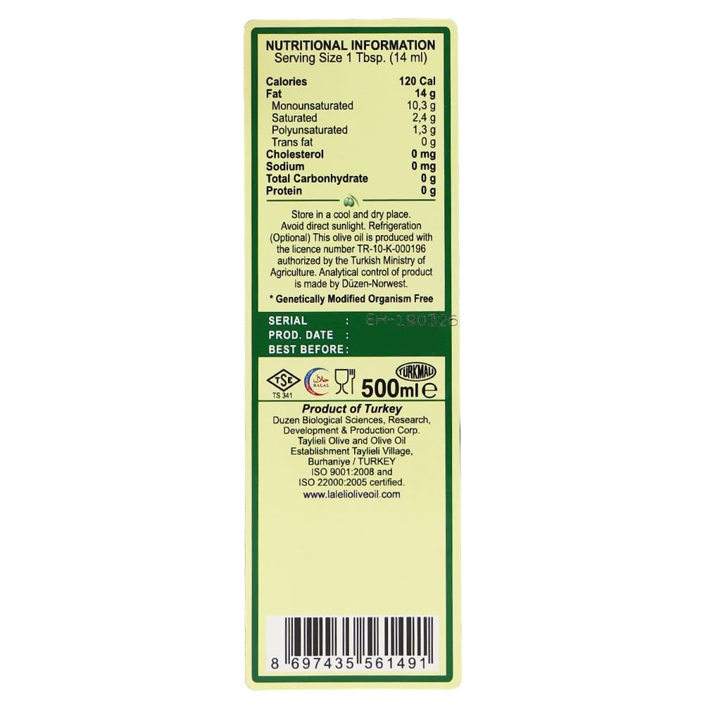 LALELI Early Harvest Extra Virgin Olive Oil