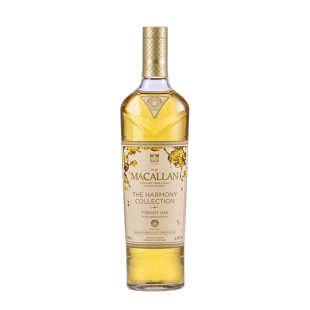 The Macallan Harmony Collection Vibrant Oak Front label