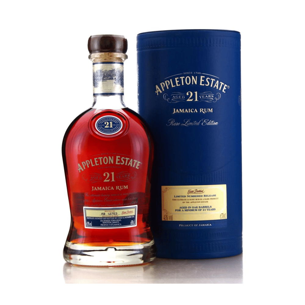 Appleton Estate 21 Year Old Rum 43% 700ml bottle with Nassau Valley Casks presentation box