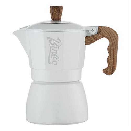 BINCOO 3.0 Double Valve Pressurization Espresso Coffee Maker Moka Pot White 150ml