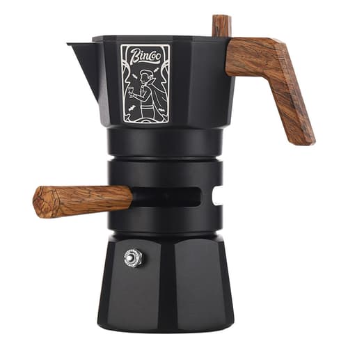 BINCOO Thermostatic Dual-Valve Moka Pot Black 100ml