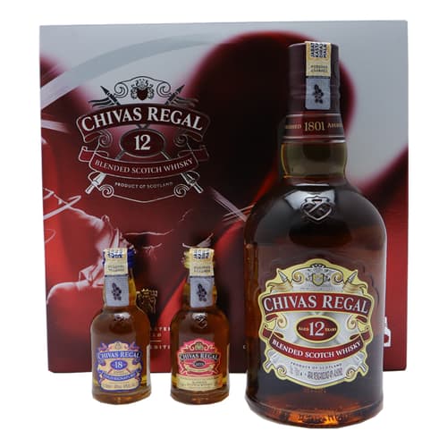 CHIVAS REGAL 12 Year Old with 12 & 18 Year Old miniature set 3