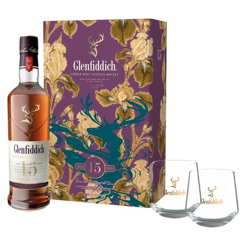Glenfiddich 15 Years Old with Glass Gift Set 2025