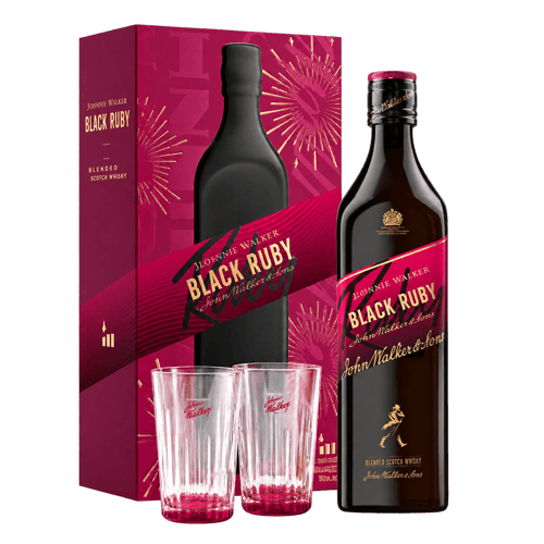 Johnnie Walker Black Ruby (2 Ruby Highball Glasses) Gift Pack