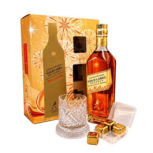 Johnnie Walker Gold Label 1 Rotating Glass & Whisky Stone Gift Pack