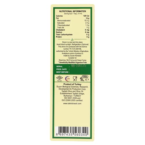 LALELI Virgin Olive Oil For Cooking