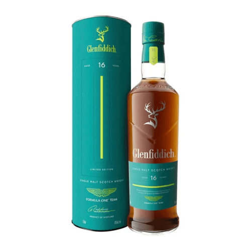 Glenfiddich & Aston Martin Formula One Team 16 Year Old Limited Edition Release No. 2 whisky bottle