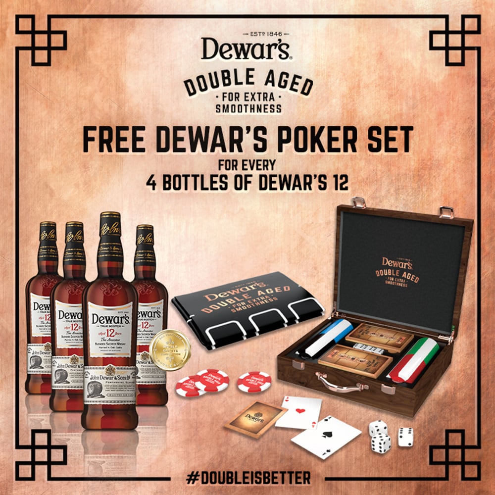 Dewar’s 12 Year Old With Poker Set