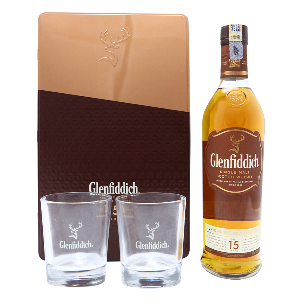 GLENFIDDICH 15 Year Old Gift Pack with 2 Glass