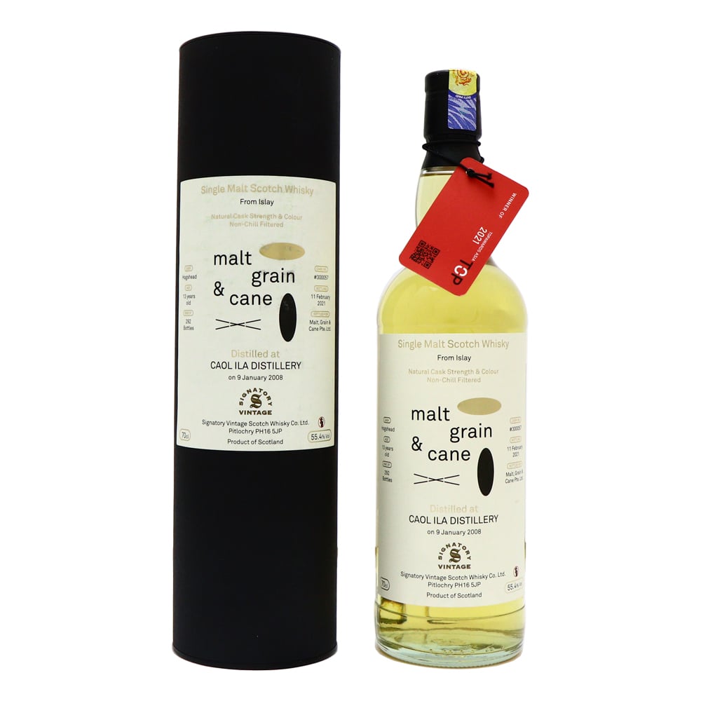MALT, GRAIN & CANE Caol Ila 13 Year Old (Signatory Vintage) 2008