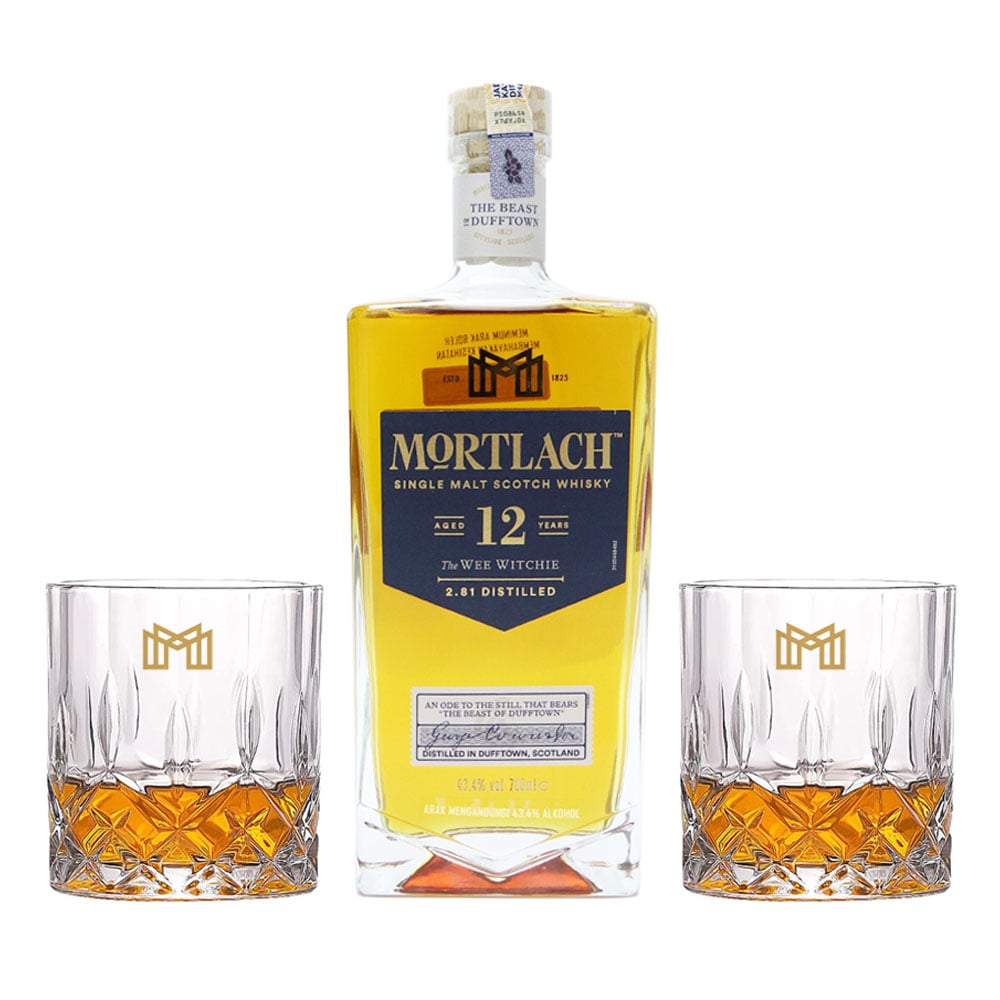 MORTLACH 12 Year Old Gift Box with 2 Glasses