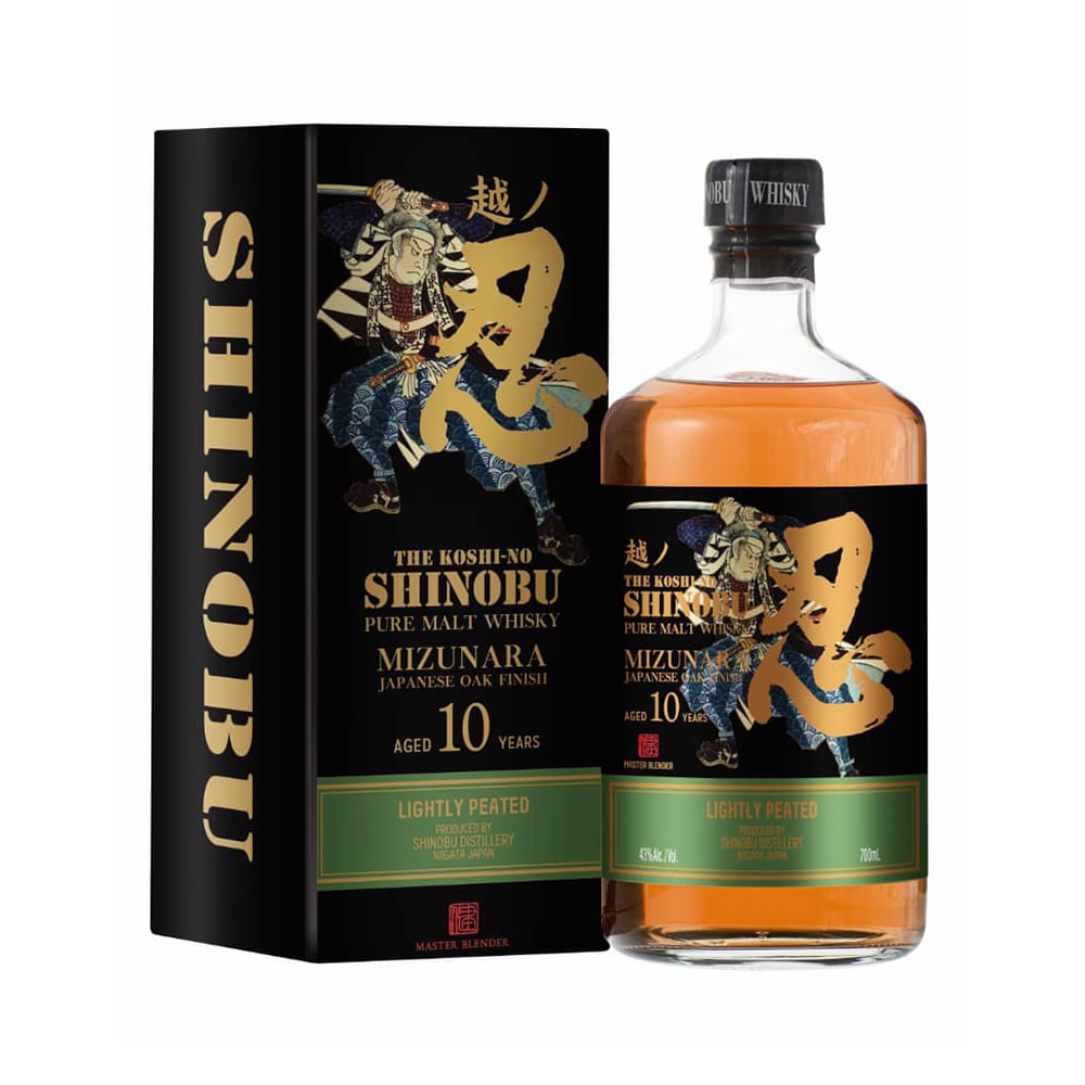 SHINOBU Lightly Peated I0 Years 0ld Pure Malt Mizunara Oak