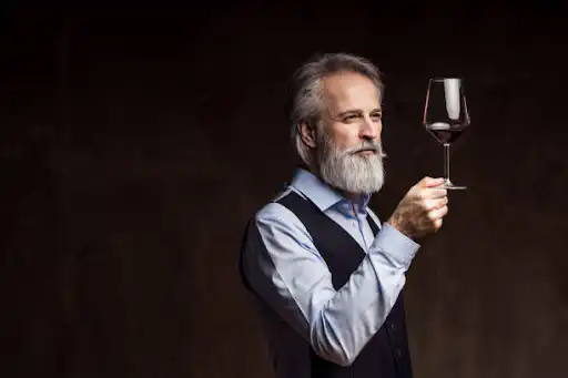Man holding wine glass